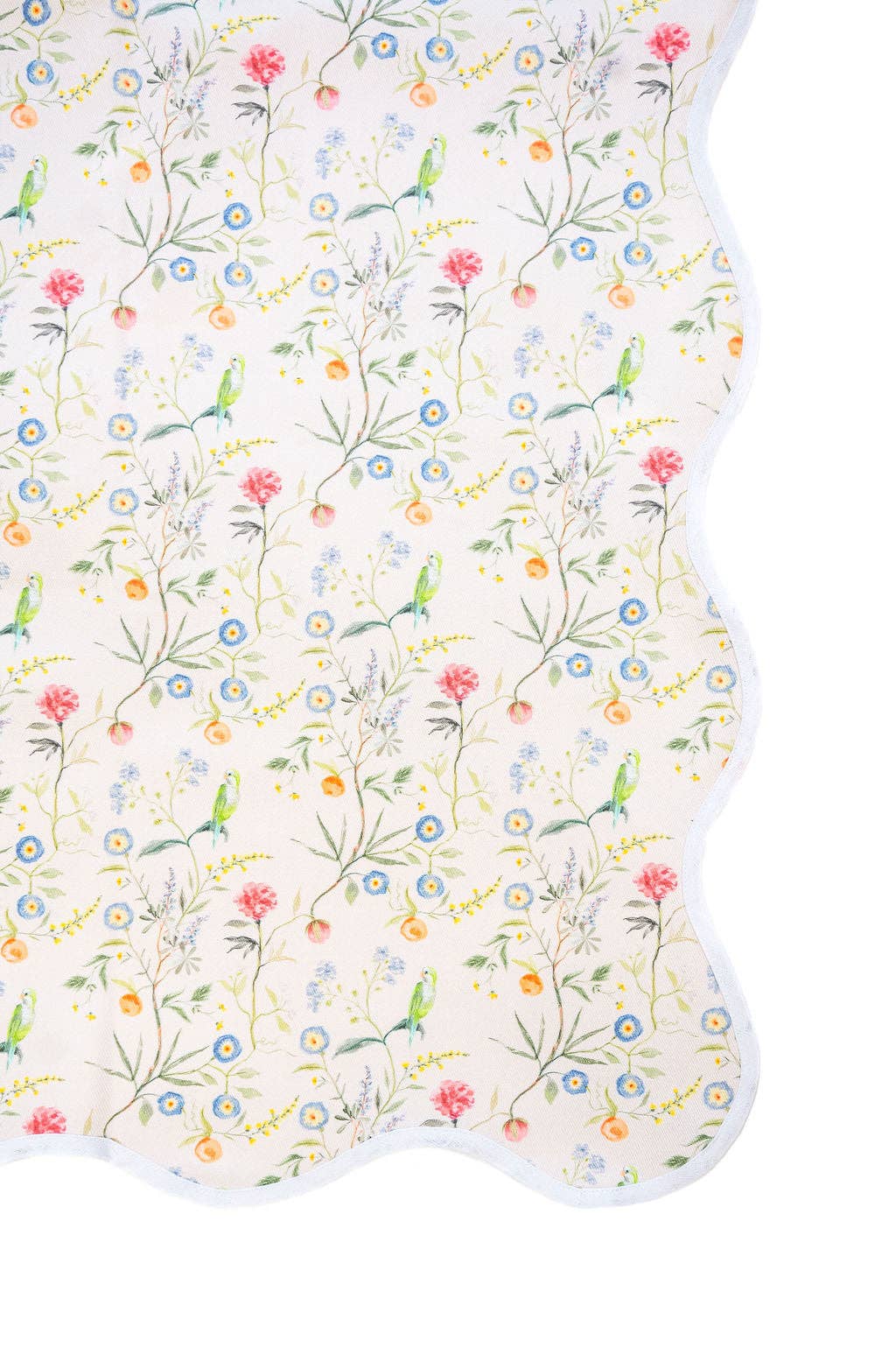 Jardin de Fleurs-Pink Scalloped Tablecloth