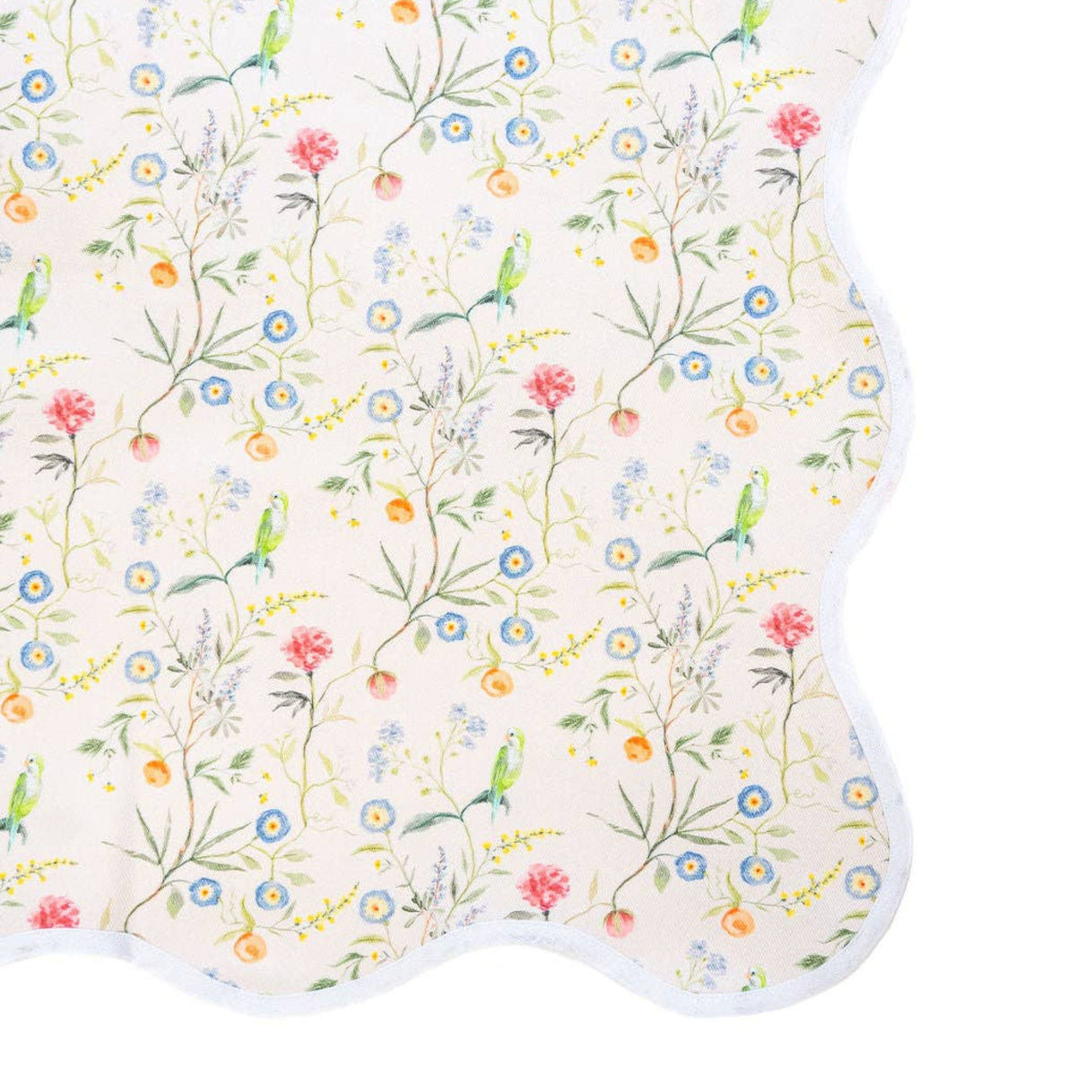 Jardin de Fleurs-Pink Scalloped Tablecloth