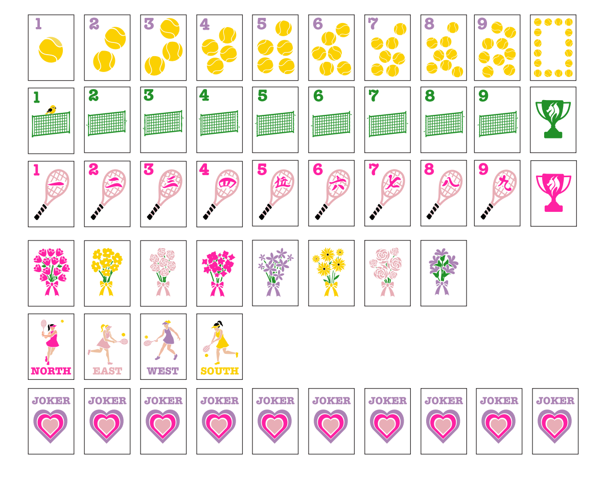 Let's Game. Set. Mahj! Tennis Tile Set