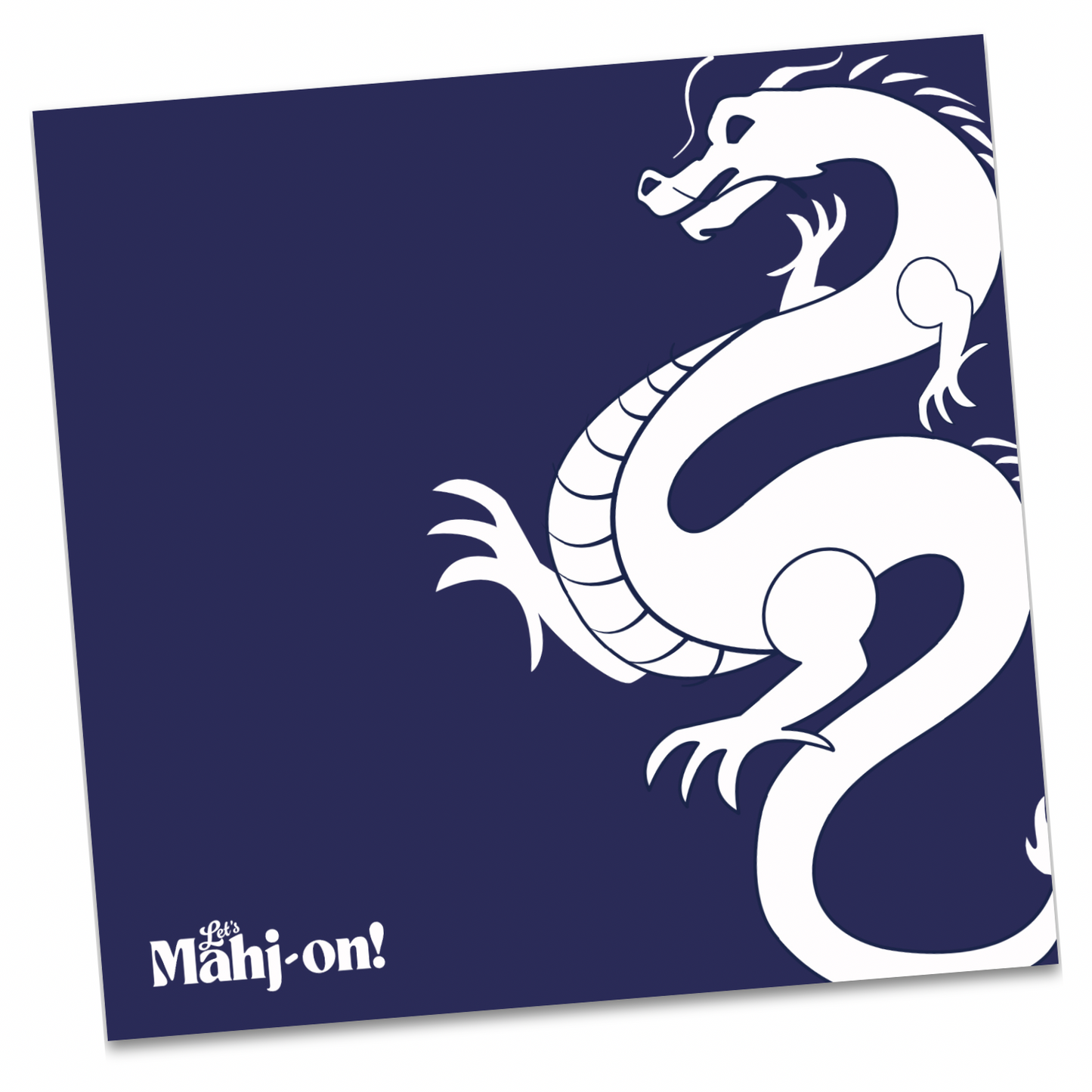 Let's mahj-on signature logo dragon mahjong play mat navy