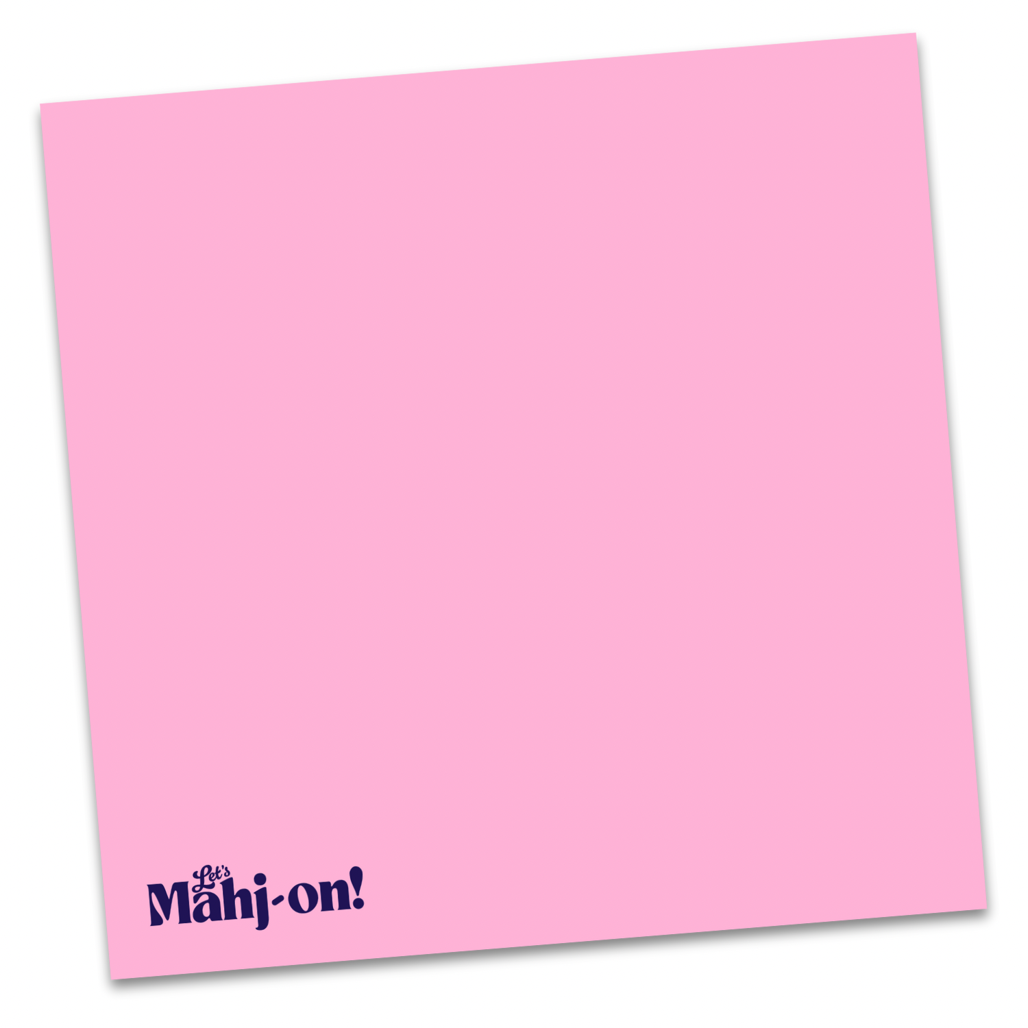 Lets Mahj-on signature logo playmat light pink