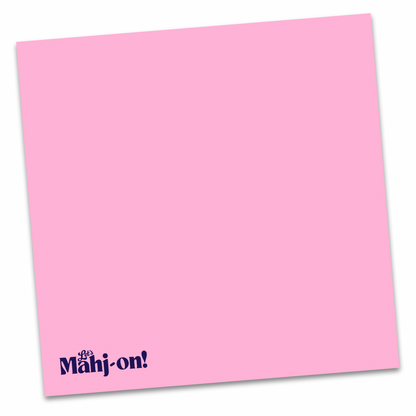 Lets Mahj-on signature logo playmat light pink