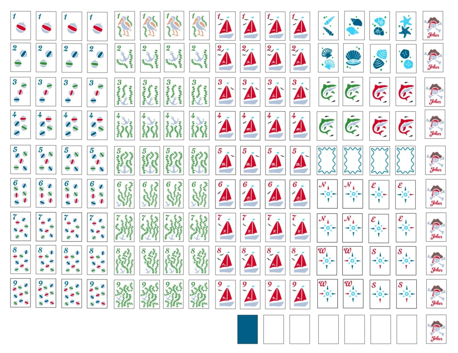 Let's Mahj-on nautical mahjong tile set