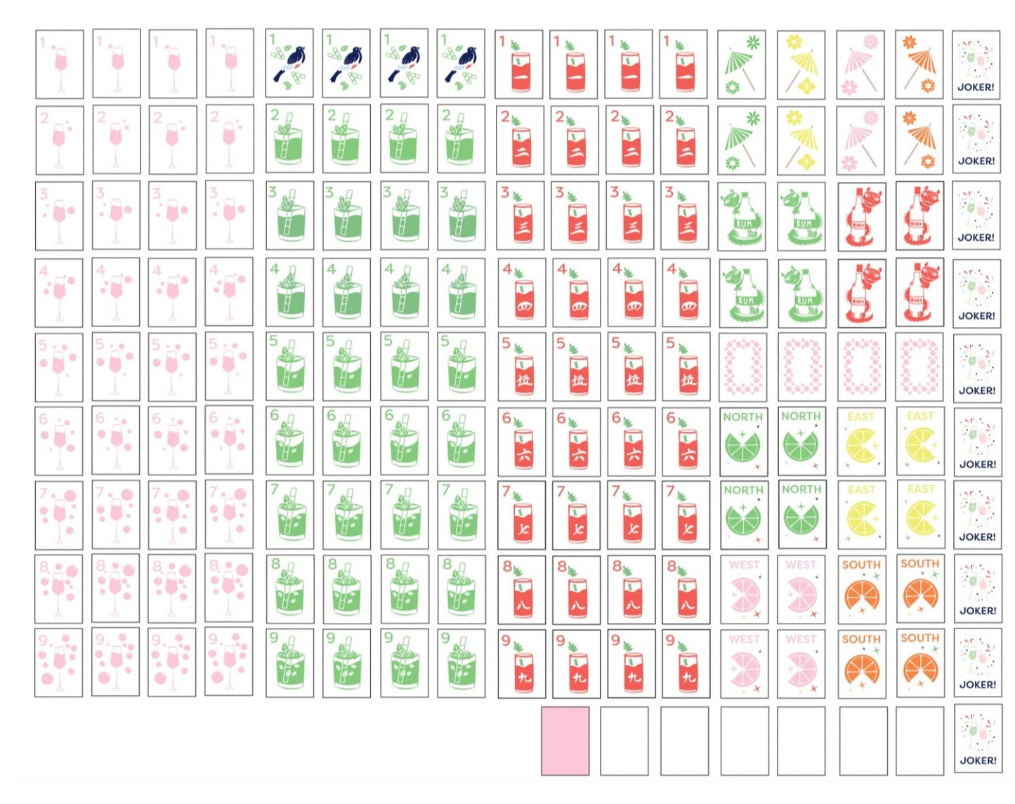 Let's Mahj-on Cocktail tile set 