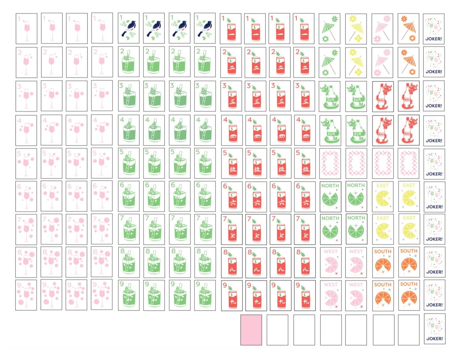 Let's Mahj-on Cocktail tile set 