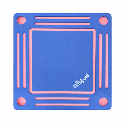 Let's Mahj-on! Blue Floating Table on white background Shown from above
