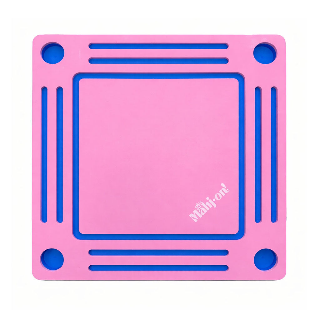 Let's Mahj-on! Pink Floating Table on white background Shown from above