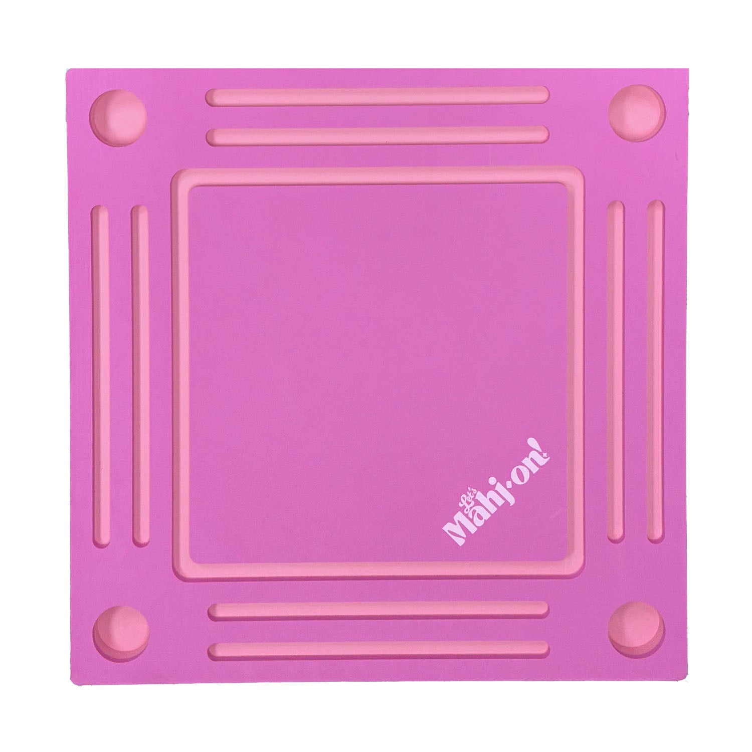 Let's Mahj-on! Pink Floating Table on white background Shown from above