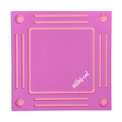 Let's Mahj-on! Pink Floating Table on white background Shown from above