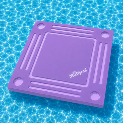 Let's Mahj on Floating Table in Pool Purple with light purple accents
