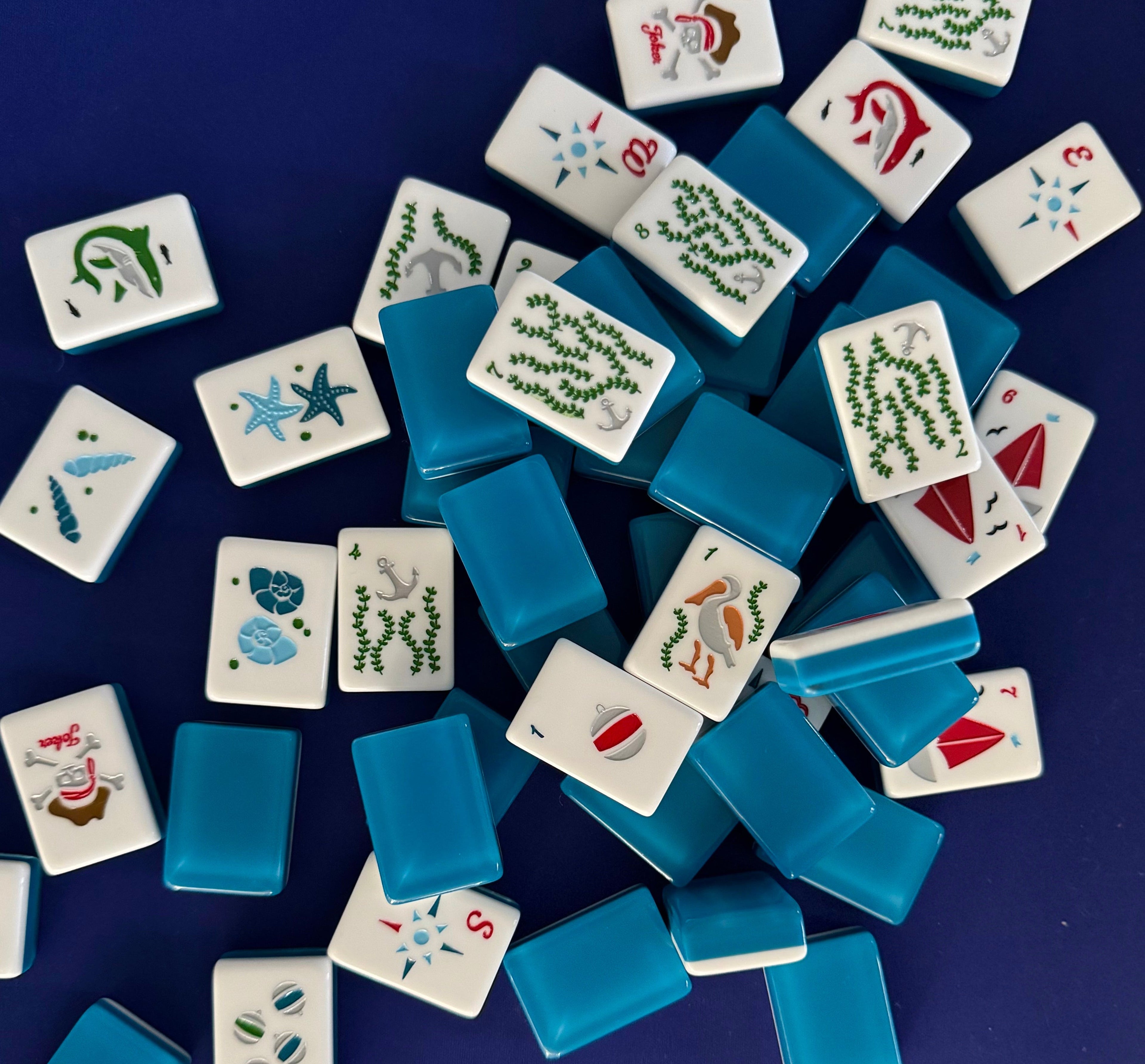 Let’s Mahj-on! Nautical Mahjong Tile Set Played