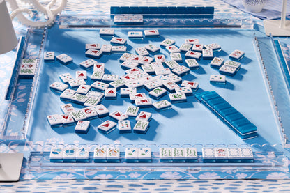 Let's Mahj-On  Nautical mahjong game tile set on tablescape