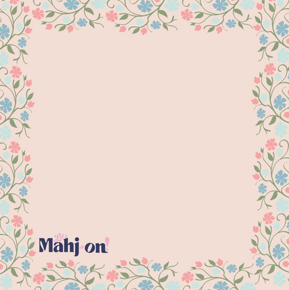 Mahjong playmat with floral boarder Petal
 overview