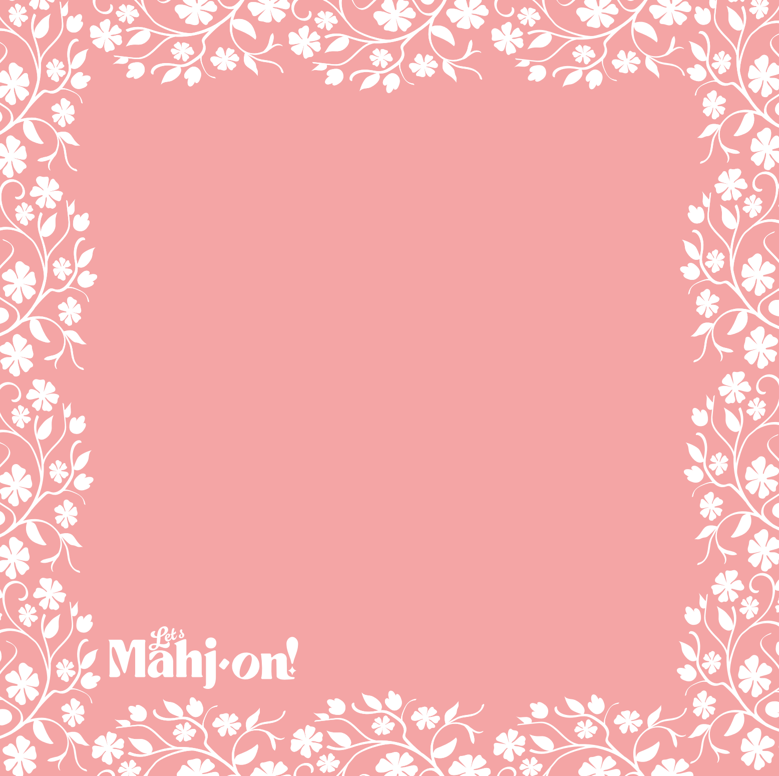 Mahjong playmat with floral boarder pastel   Overview 