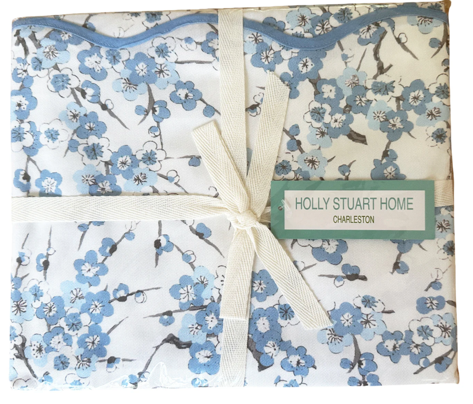 Blossom Mahjong Tablecloth - Sky Blue