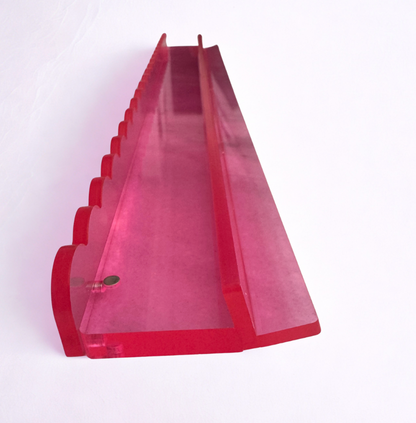 Luxe Acrylic Scalloped Mahjong Rack - Pink
