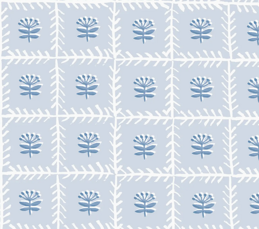 Lattice Mahjong Tablecloth ~ Soft Blue