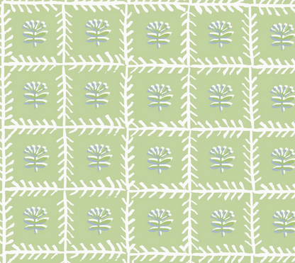 Lattice Mahjong Tablecloth ~ Soft Green