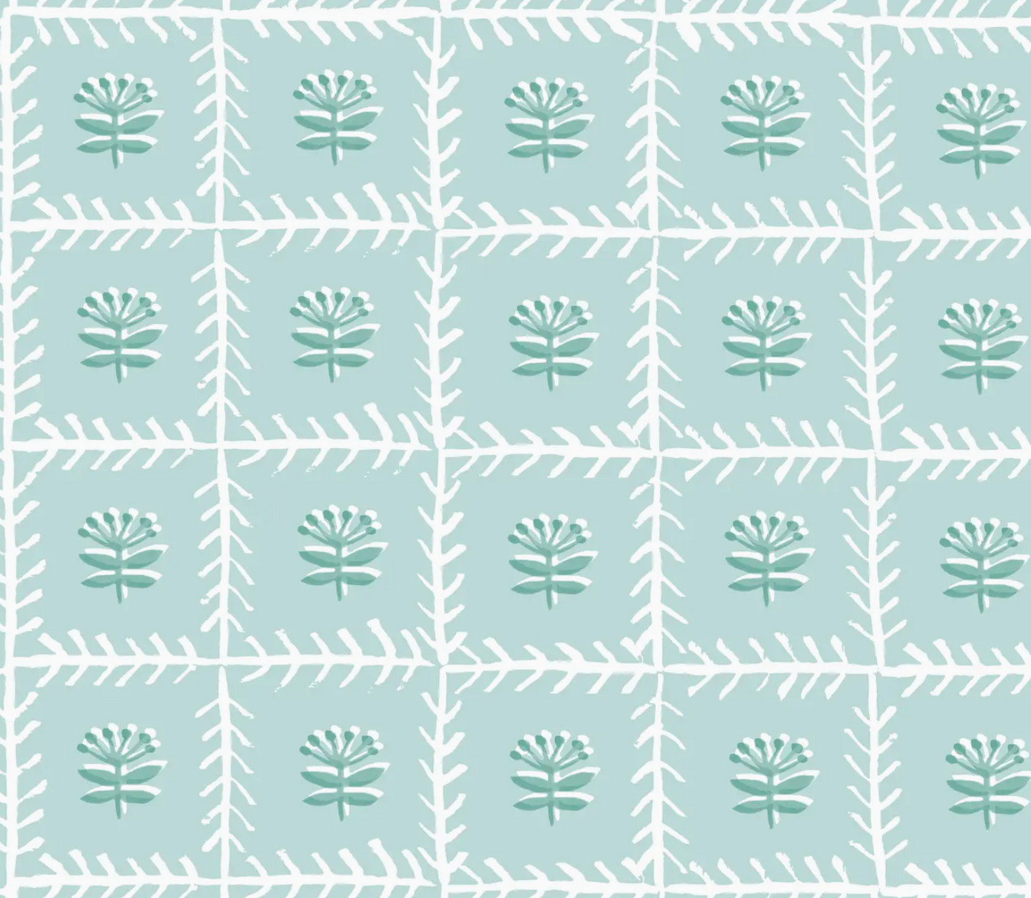 Lattice Mahjong Tablecloth ~ Seafoam