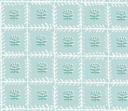 Lattice Mahjong Tablecloth ~ Seafoam