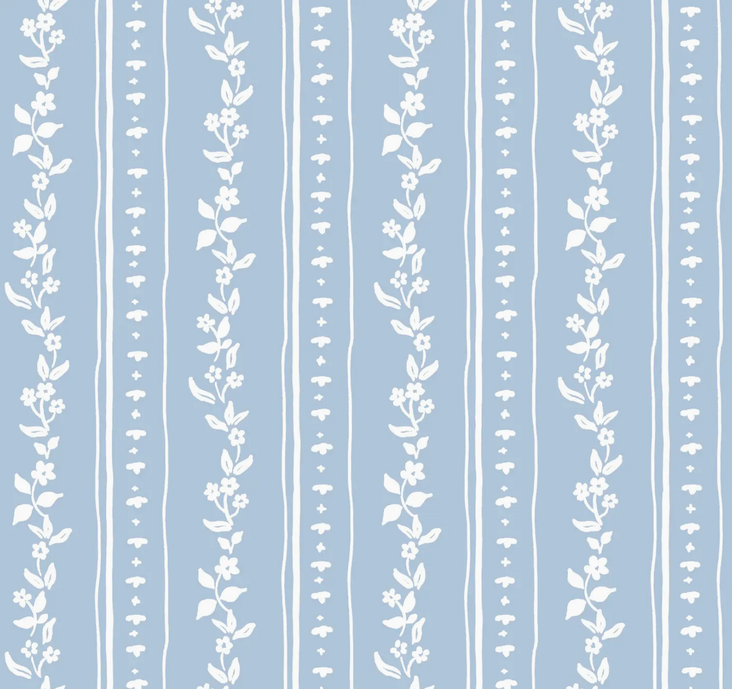 Ditsy Stripe Mahjong Tablecloth ~ Soft Blue