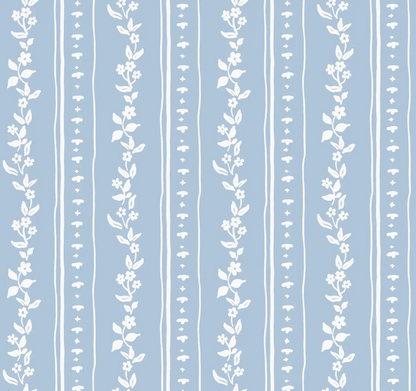 Ditsy Stripe Mahjong Tablecloth ~ Soft Blue