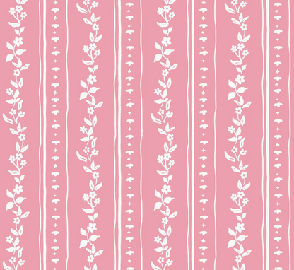 Ditsy Stripe Mahjong Tablecloth ~ Pink