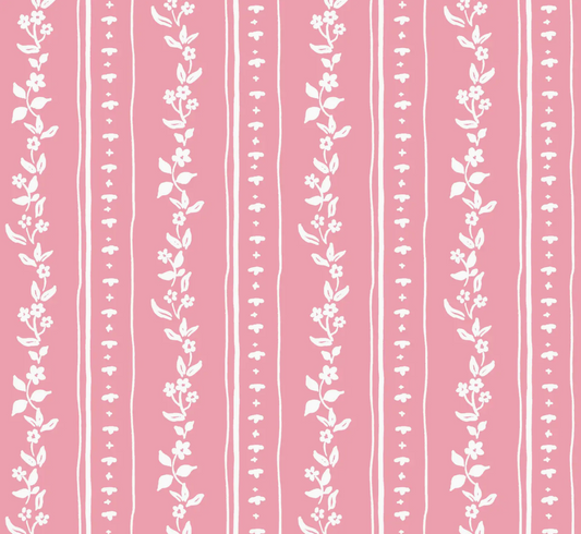 Ditsy Stripe Mahjong Tablecloth ~ Pink
