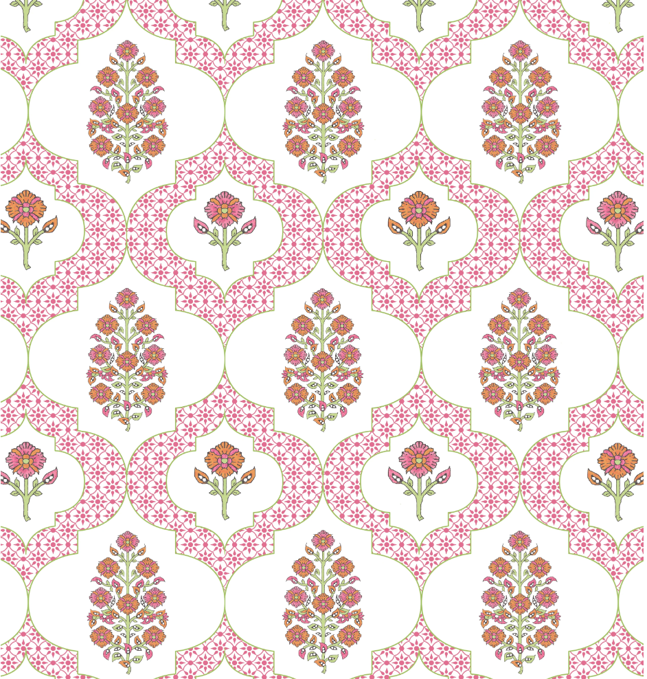 Indiennes Mahjong TableCloth - Pink