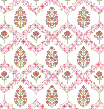 Indiennes Mahjong TableCloth - Pink