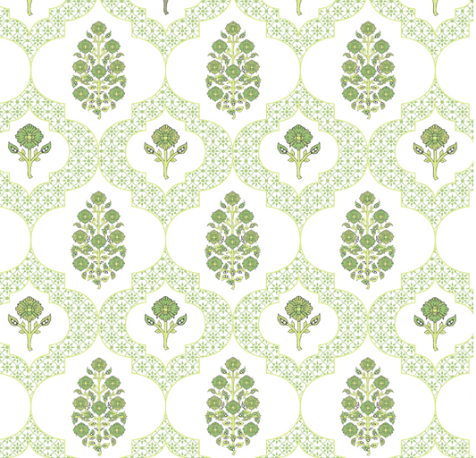 Indiennes Mahjong TableCloth - Green