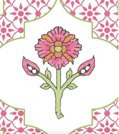 Indiennes Mahjong TableCloth - Pink