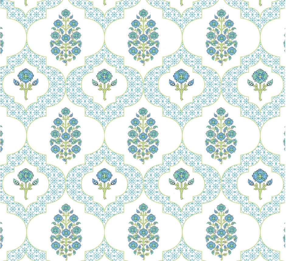 Indiennes Mahjong TableCloth - Blue