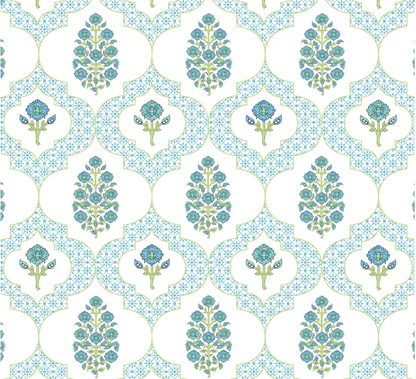 Indiennes Mahjong TableCloth - Blue