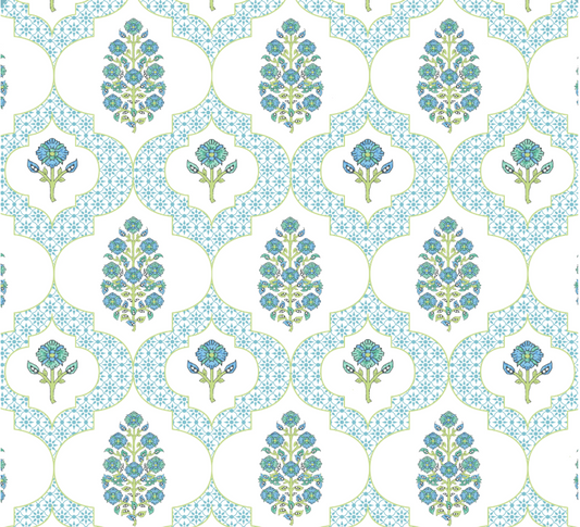 Indiennes Mahjong TableCloth - Blue