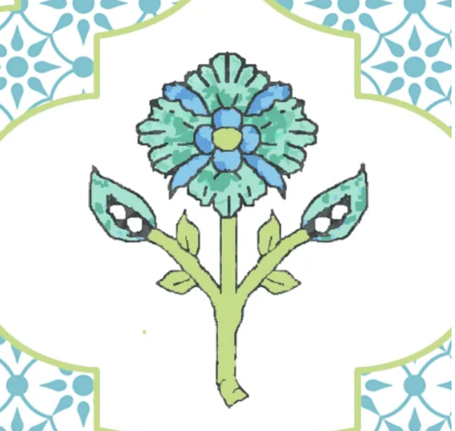 Indiennes Mahjong TableCloth - Blue