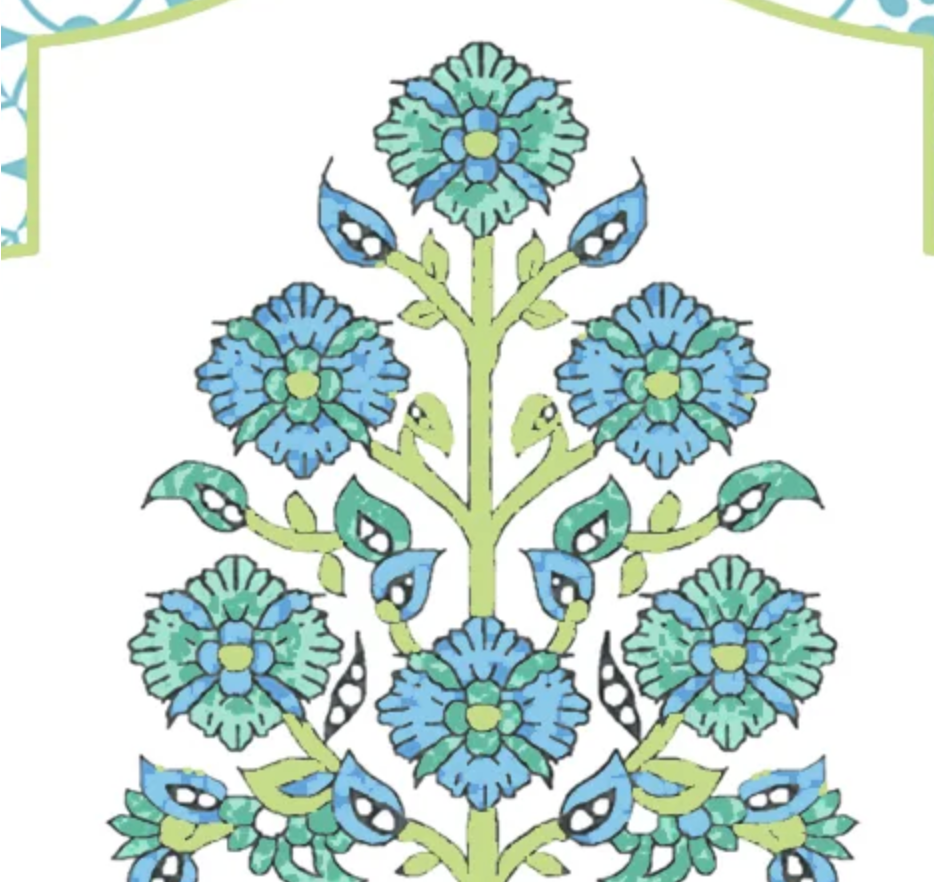 Indiennes Mahjong TableCloth - Blue
