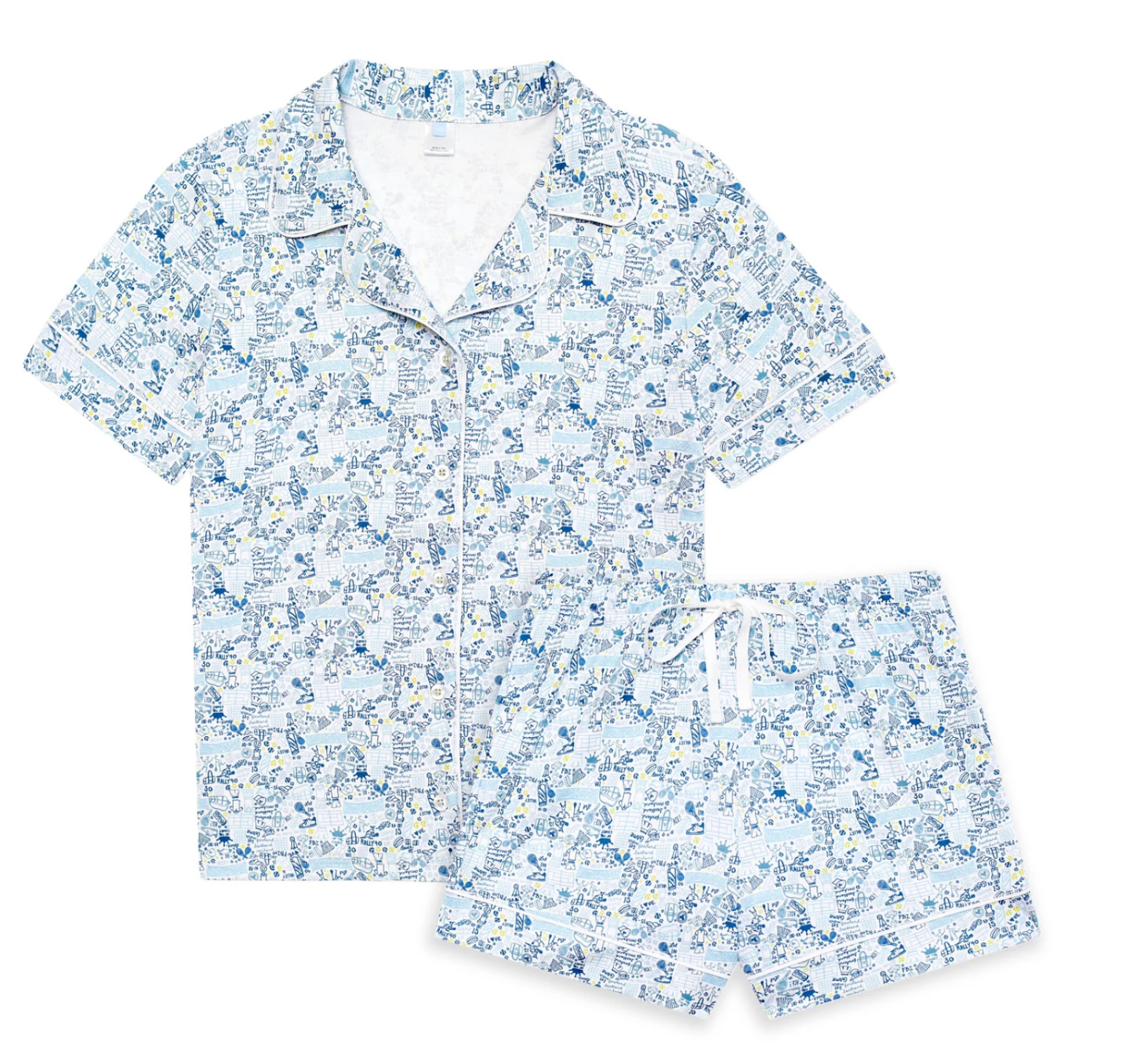 Tennis Women’s Button Front Short Pajama Set