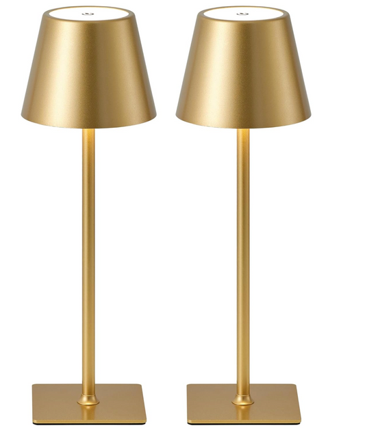 Cordless Table Lamps Gold- Set of 2