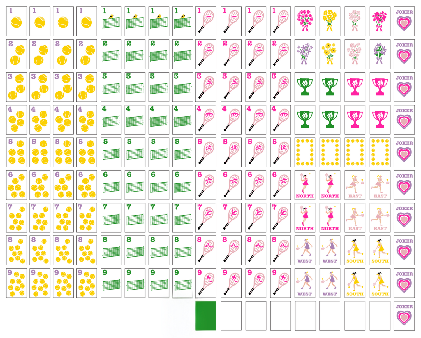 Let's Game. Set. Mahj! Tennis Mahjong Tile Set