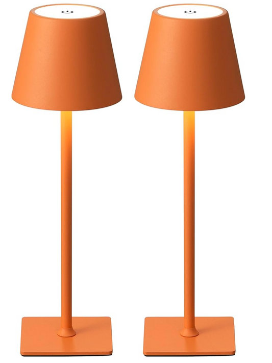 Cordless Table Lamps Orange - Set of 2
